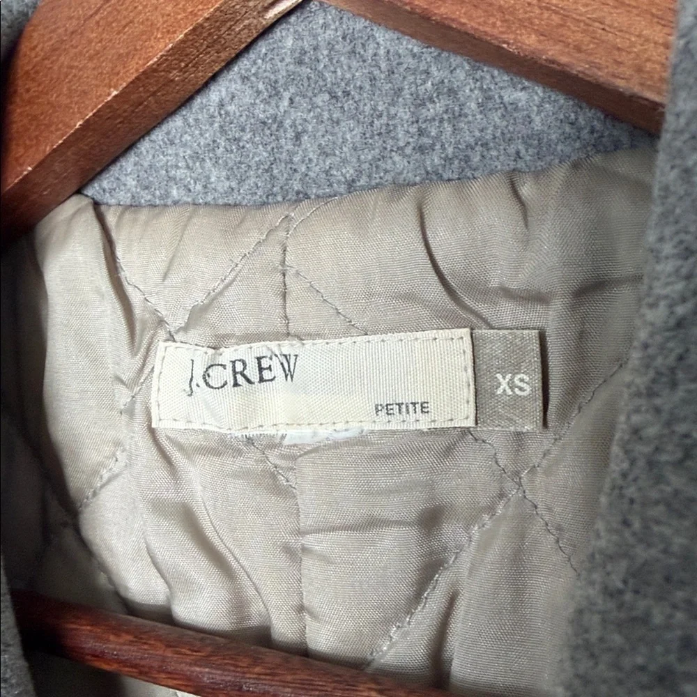J.Crew Gray Wool Blend Pea Coat Zip Front Jacket Women's XS Minimalist Winter - Picture 3 of 9
